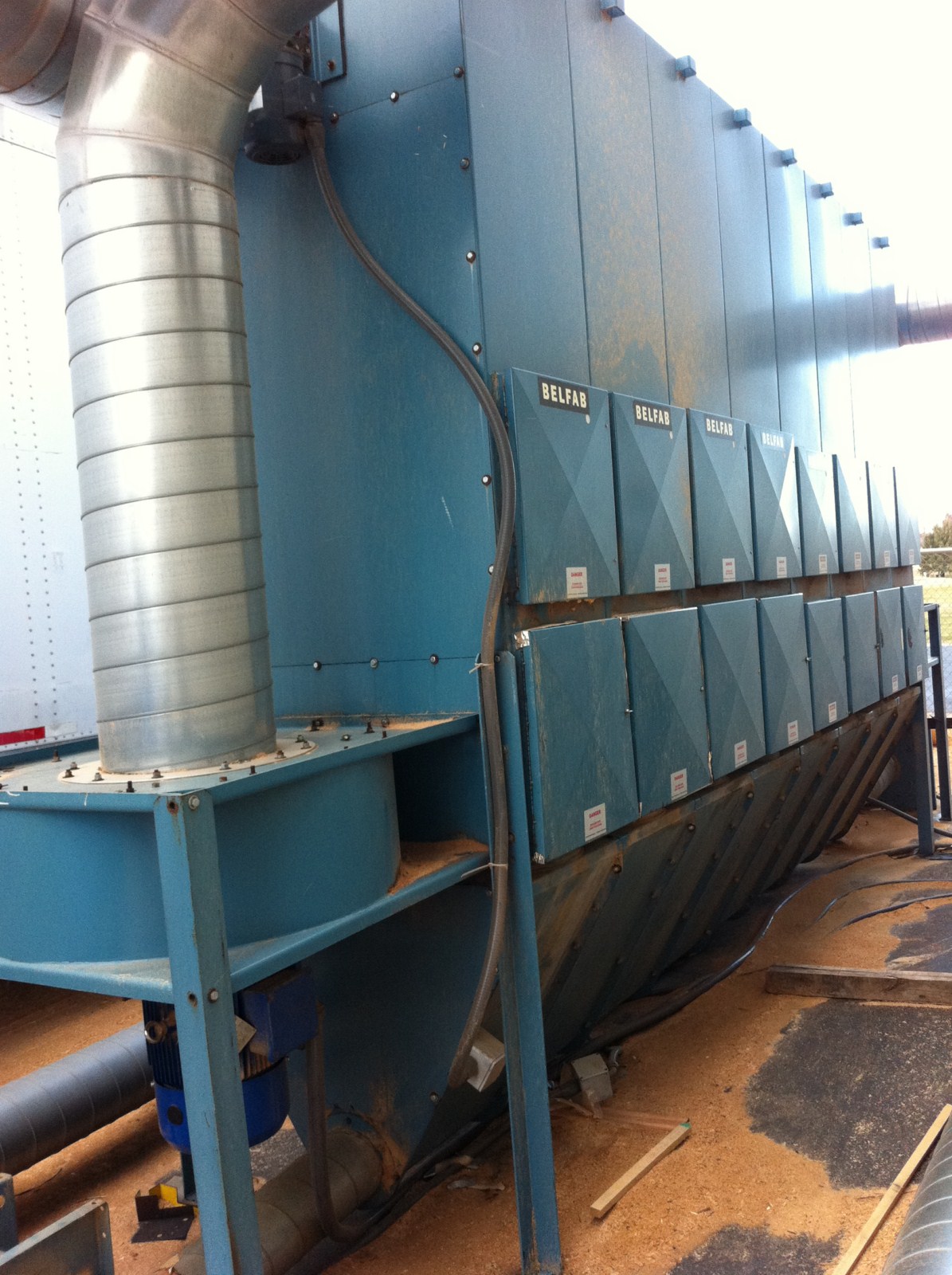 SOLD Belfab NBM 8 Dust Transfer (13,200 CFM) Shaker Baghouse Used Dust